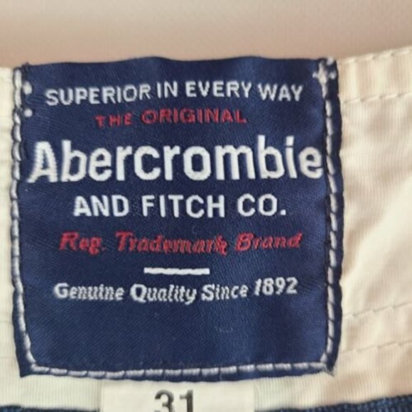 Abercrombie and Fitch Men's (XS-31) Blue & White Topical Print Swim Board Shorts - Picture 9 of 10